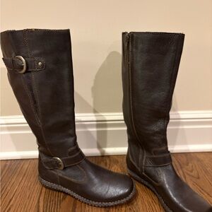 New Born Concept Dark Brown Leather Buckle Boots